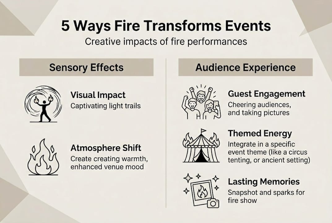 Infographic five ways fire impacts events