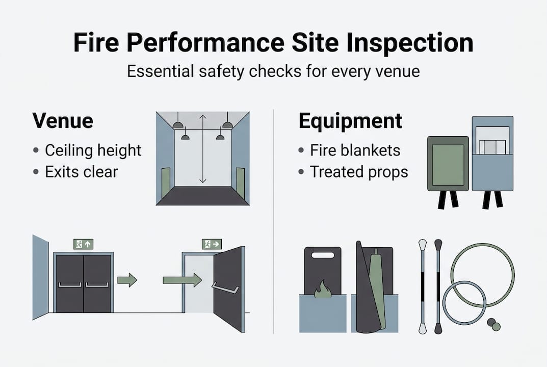 Infographic with fire site inspection steps