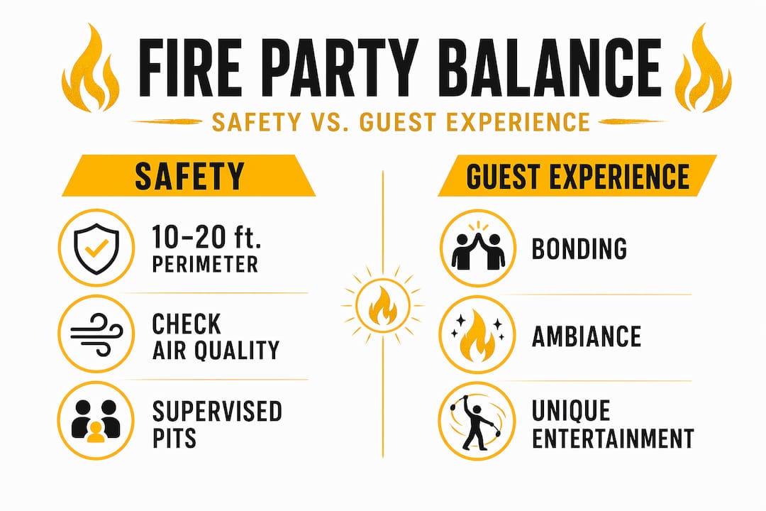 Infographic contrasts fire safety and guest enjoyment