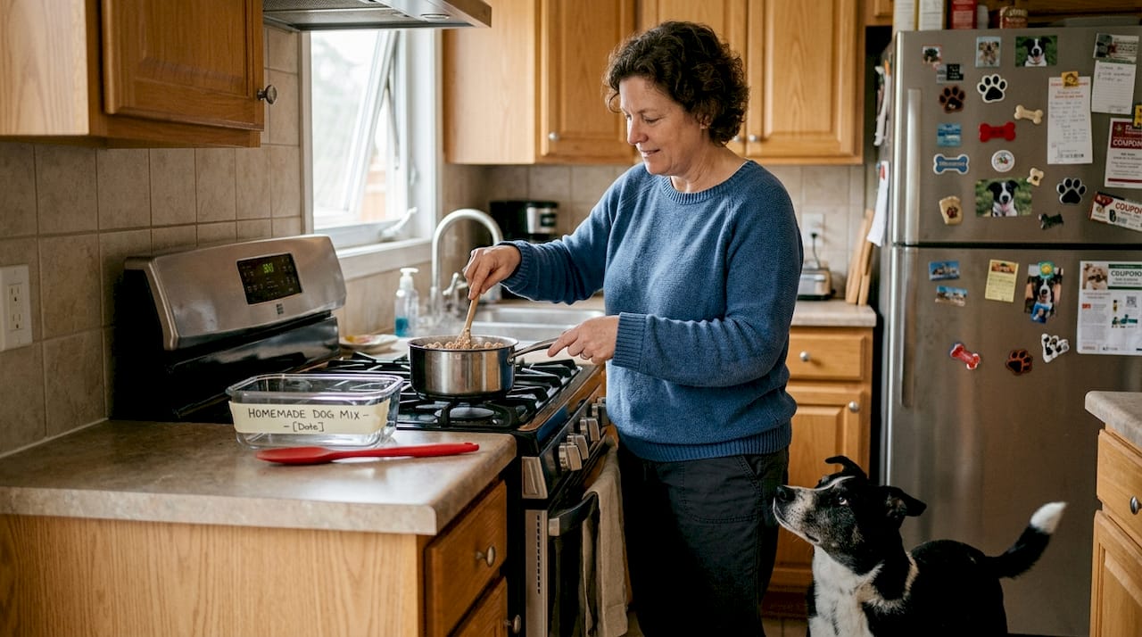 Preparing gently cooked dog food at home
