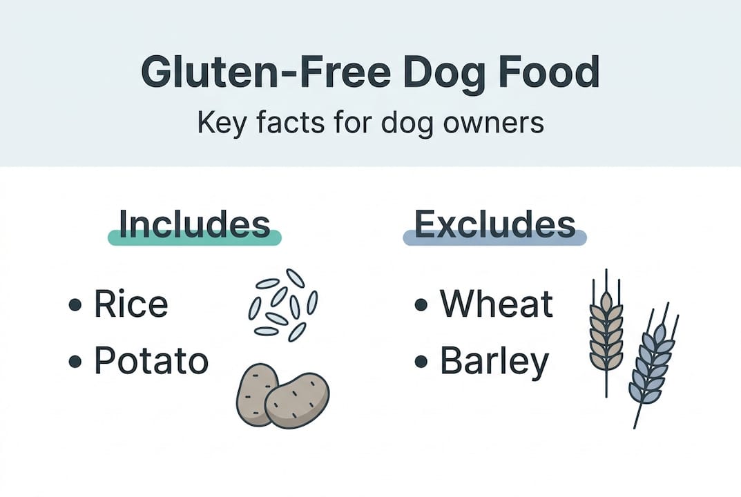 Infographic comparing ingredients in gluten-free dog food