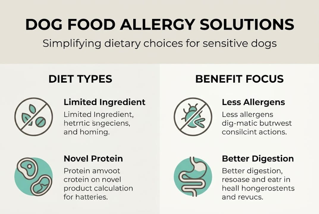 Infographic on dog food allergy solutions