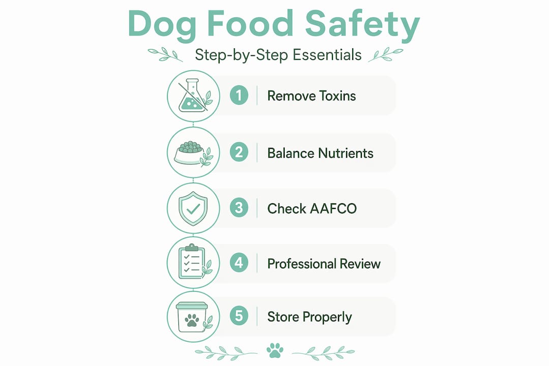 Infographic step-by-step guide to safe dog food