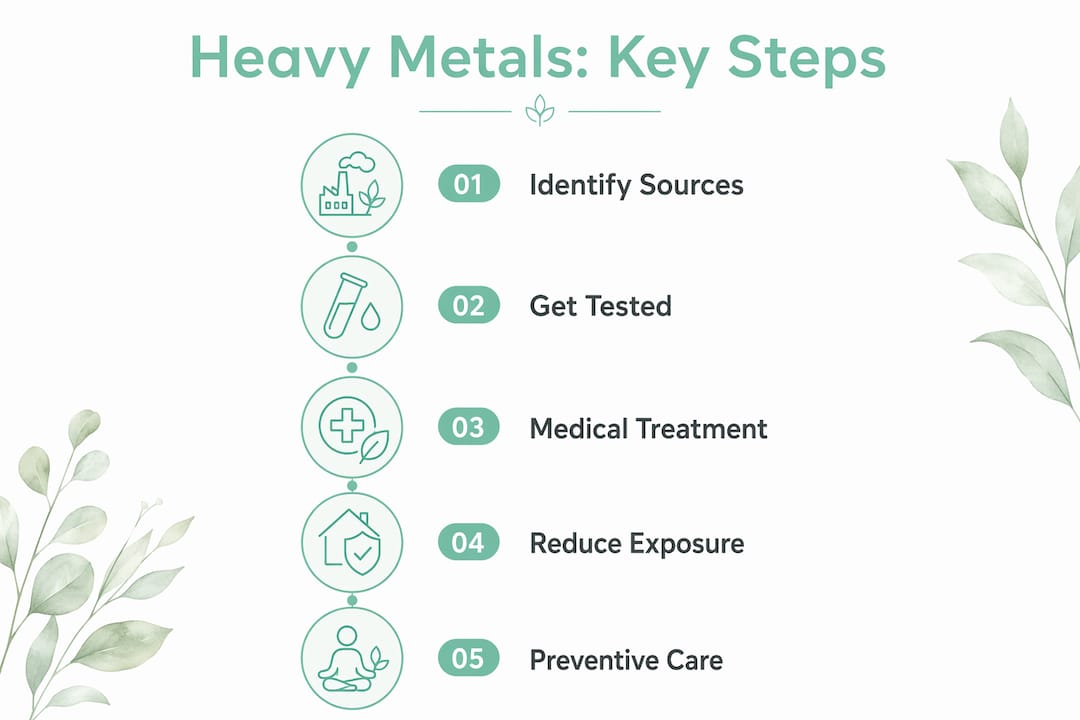 Infographic showing key steps on heavy metals