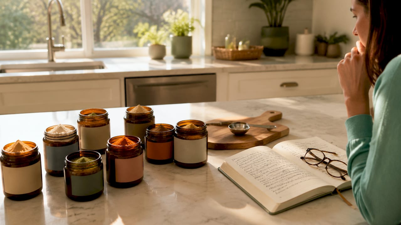 Glass jars with synthetic dog food additives