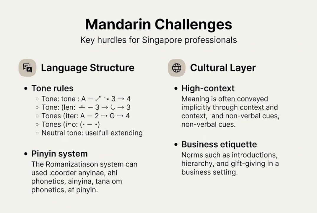 Infographic Mandarin challenges for professionals