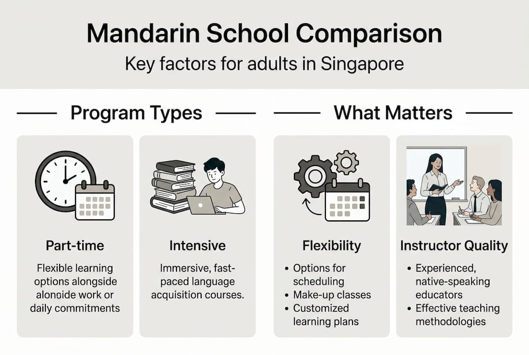 Infographic comparing Mandarin schools and programs