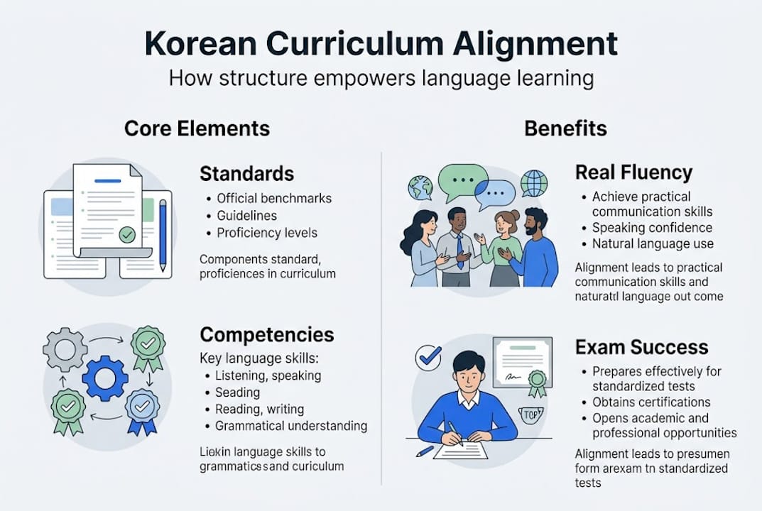 Infographic visualizing Korean curriculum alignment structure