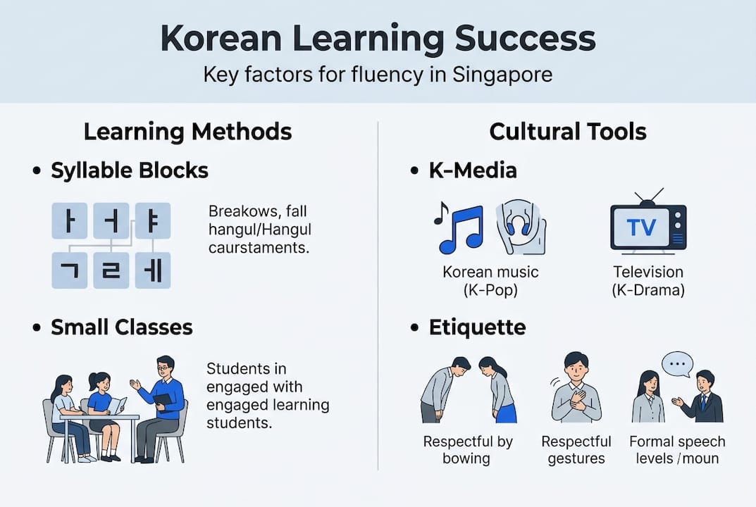 Infographic of Korean fluency success factors