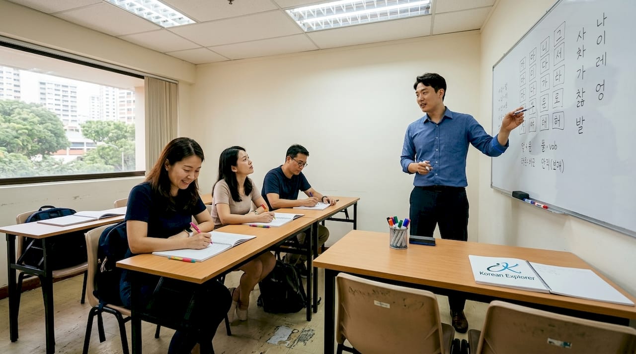 Small Korean class with active instructor