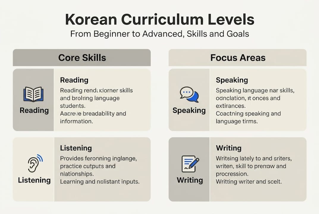 Infographic showing Korean curriculum levels overview