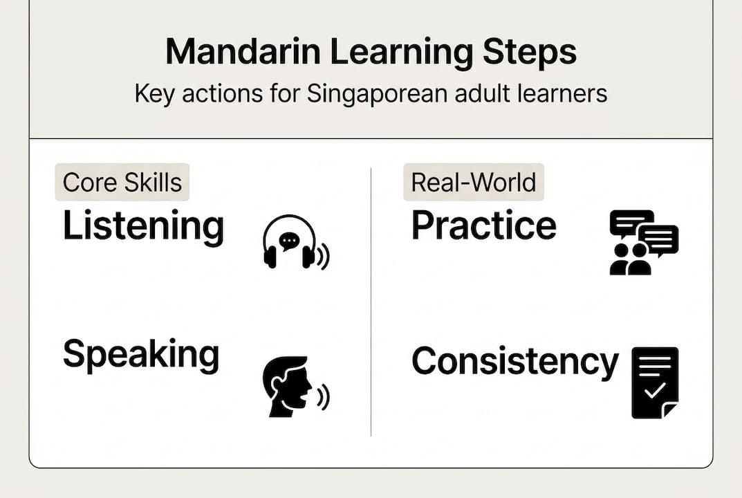 Infographic showing Mandarin learning process overview