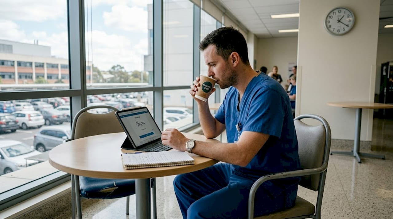 Shift worker attending Thai lesson in lounge