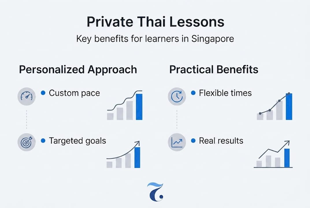 Infographic showing benefits of private Thai lessons
