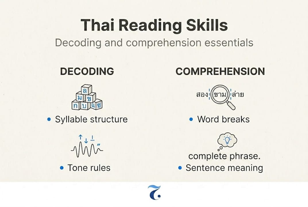 Infographic showing Thai reading skill breakdown