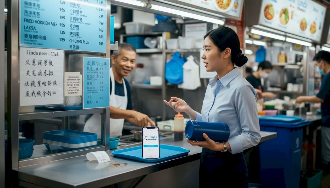 Ordering food in Mandarin at hawker centre