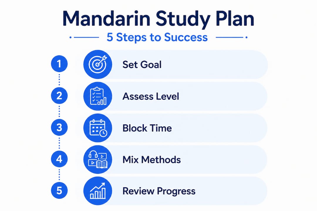 Infographic lays out 5 Mandarin test prep steps