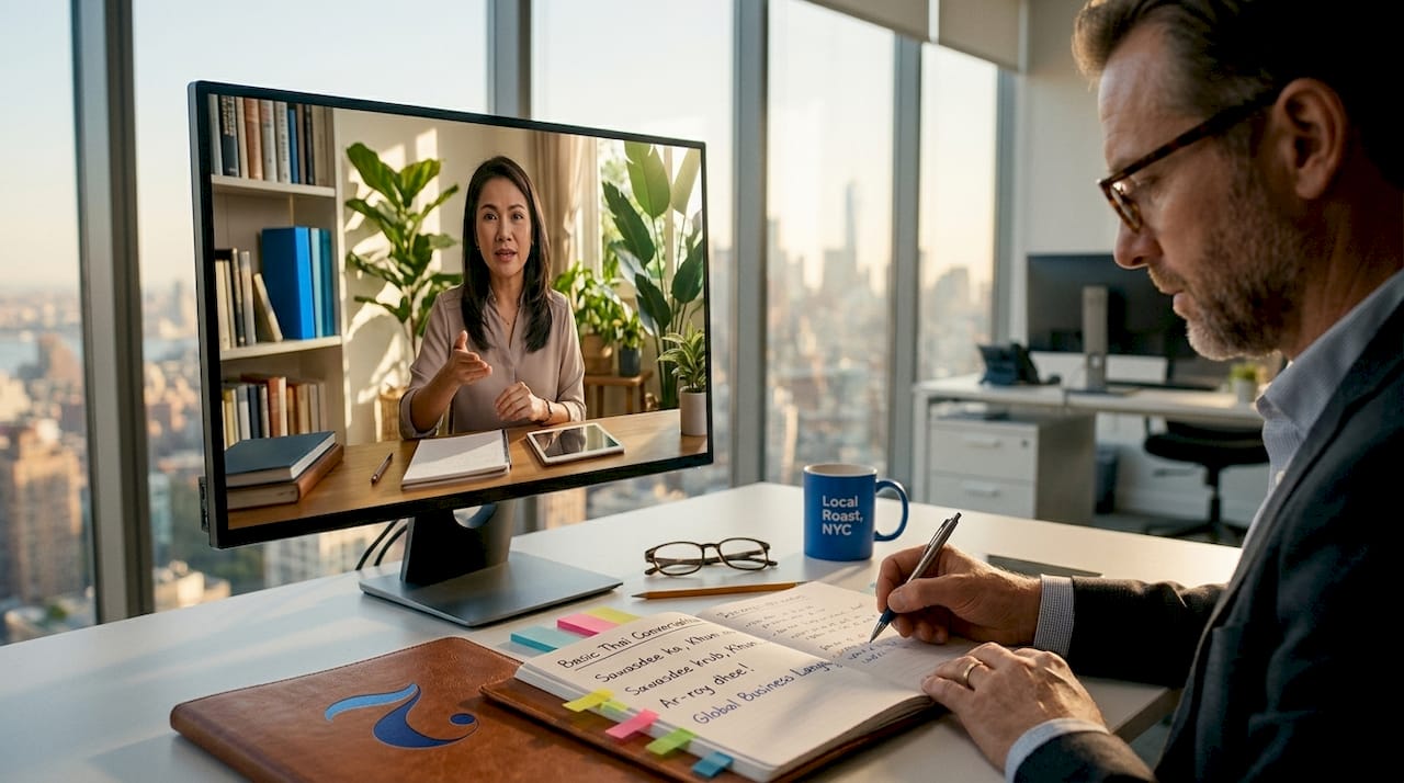 Online Thai lesson with business professional