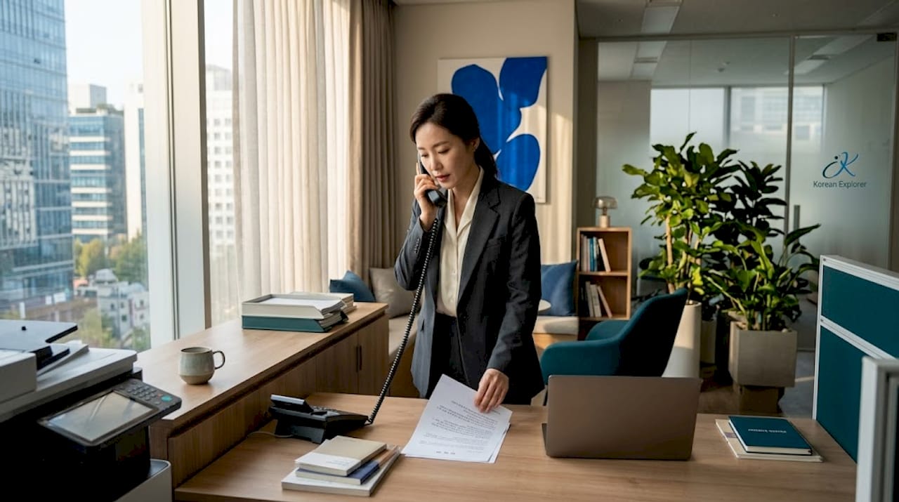 Office worker using Korean honorifics in memo