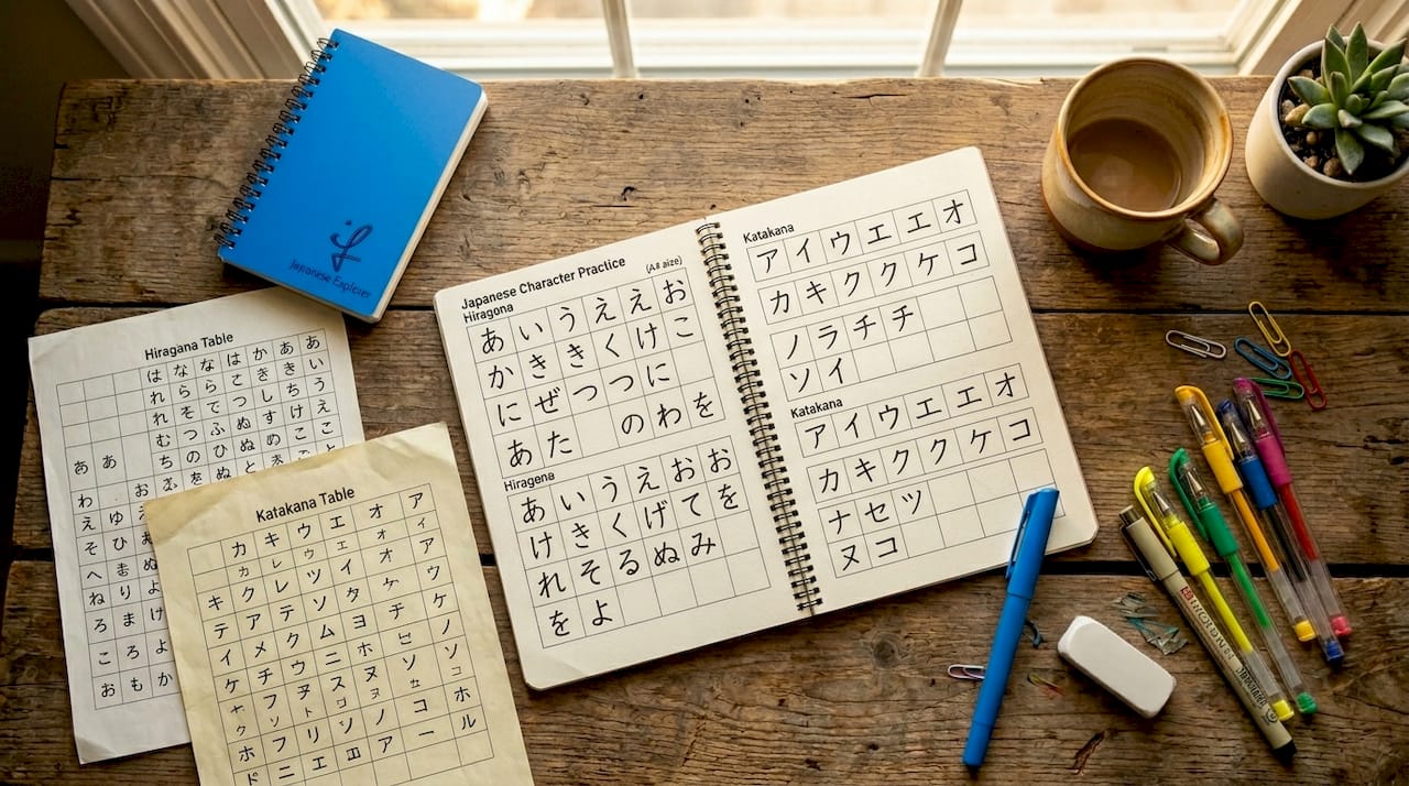 Study materials for Japanese kana practice