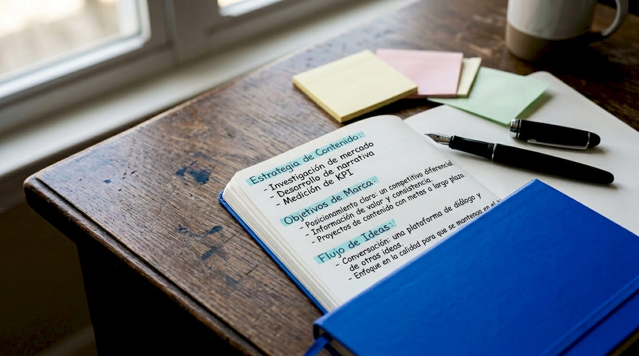Notebook showing coherent Spanish writing structure