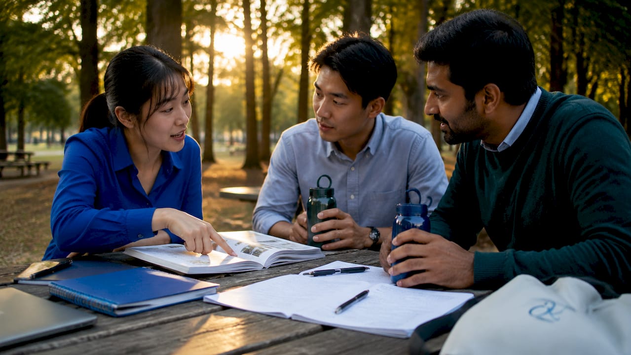 Professionals discussing Korean cultural skills