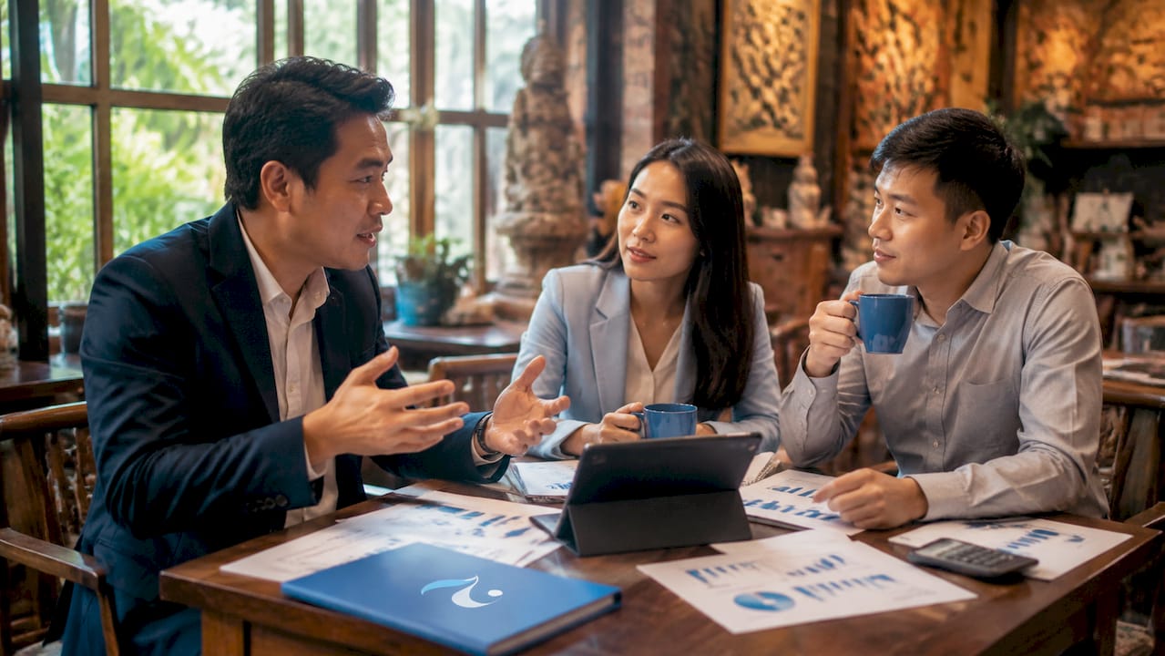 Business meeting discussing Thailand-China trade