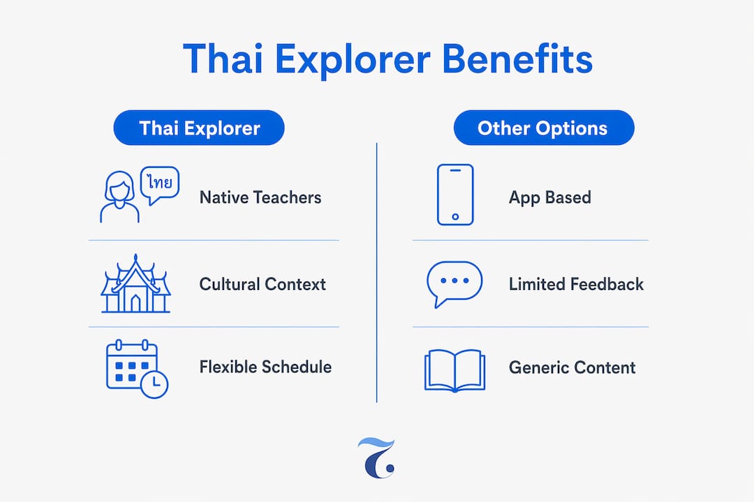 Infographic comparing Thai Explorer benefits versus other options