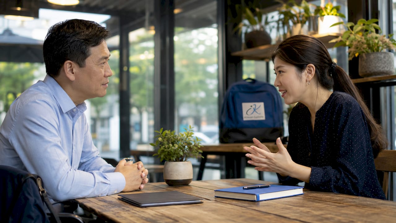 Two Korean colleagues using polite speech