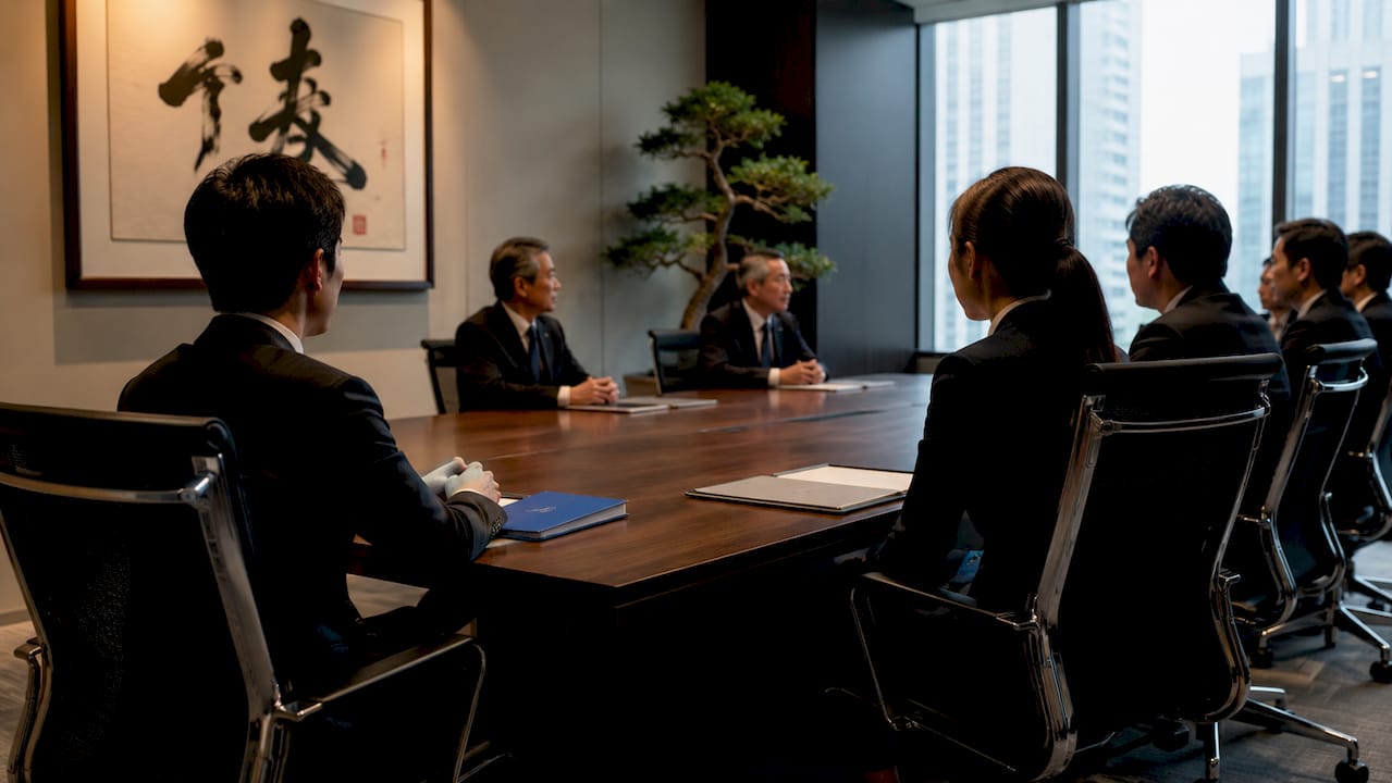 Japanese business meeting seating hierarchy