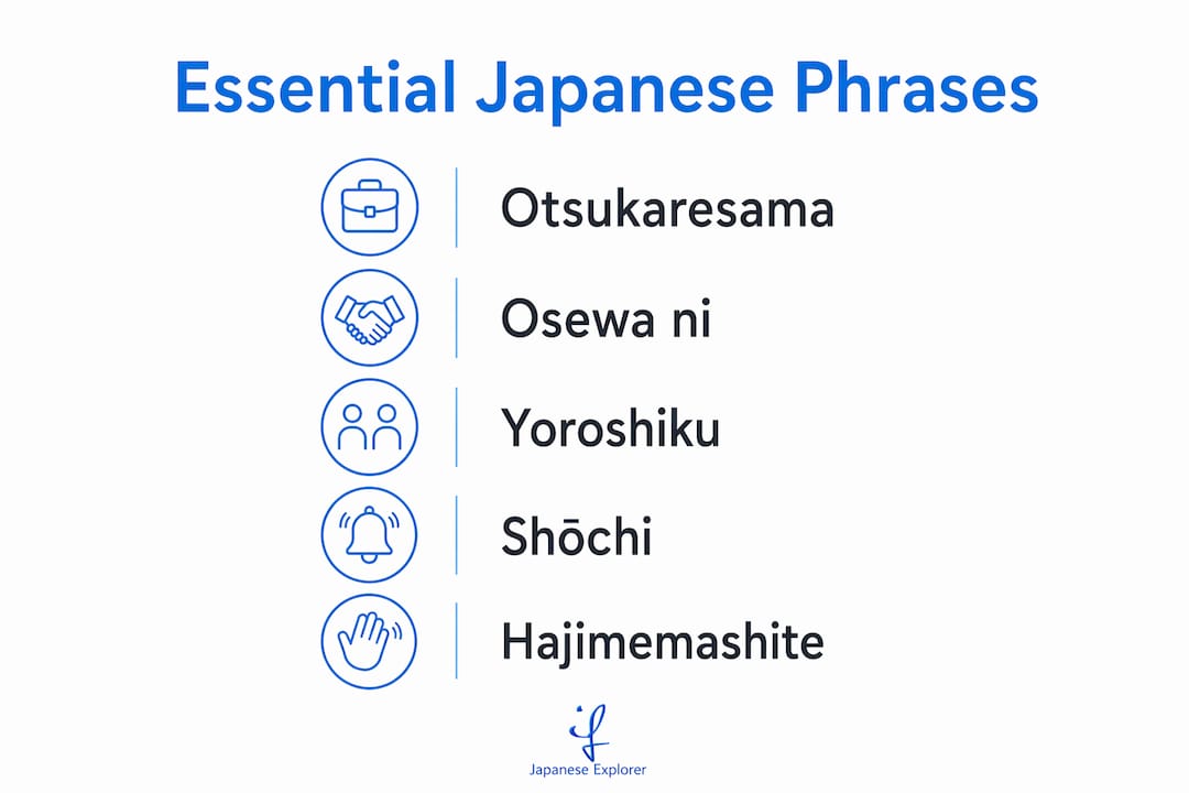Infographic of essential Japanese networking phrases