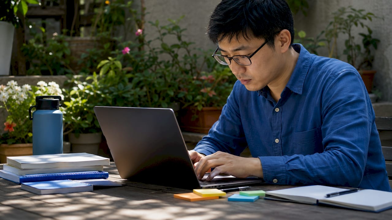 Researcher working on Japanese language education studies