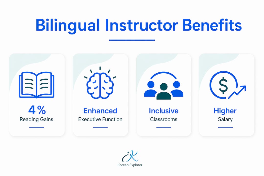 Infographic highlighting key benefits of bilingual instructors