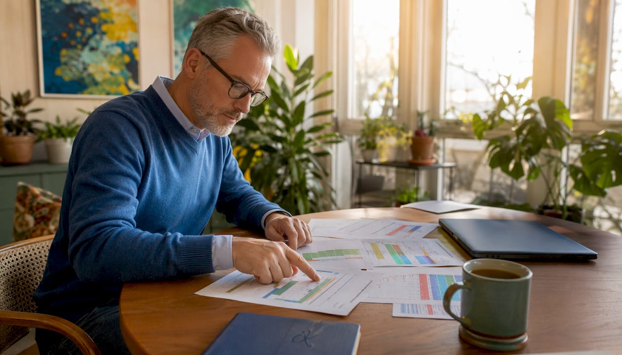 Academic planner reviewing course schedules