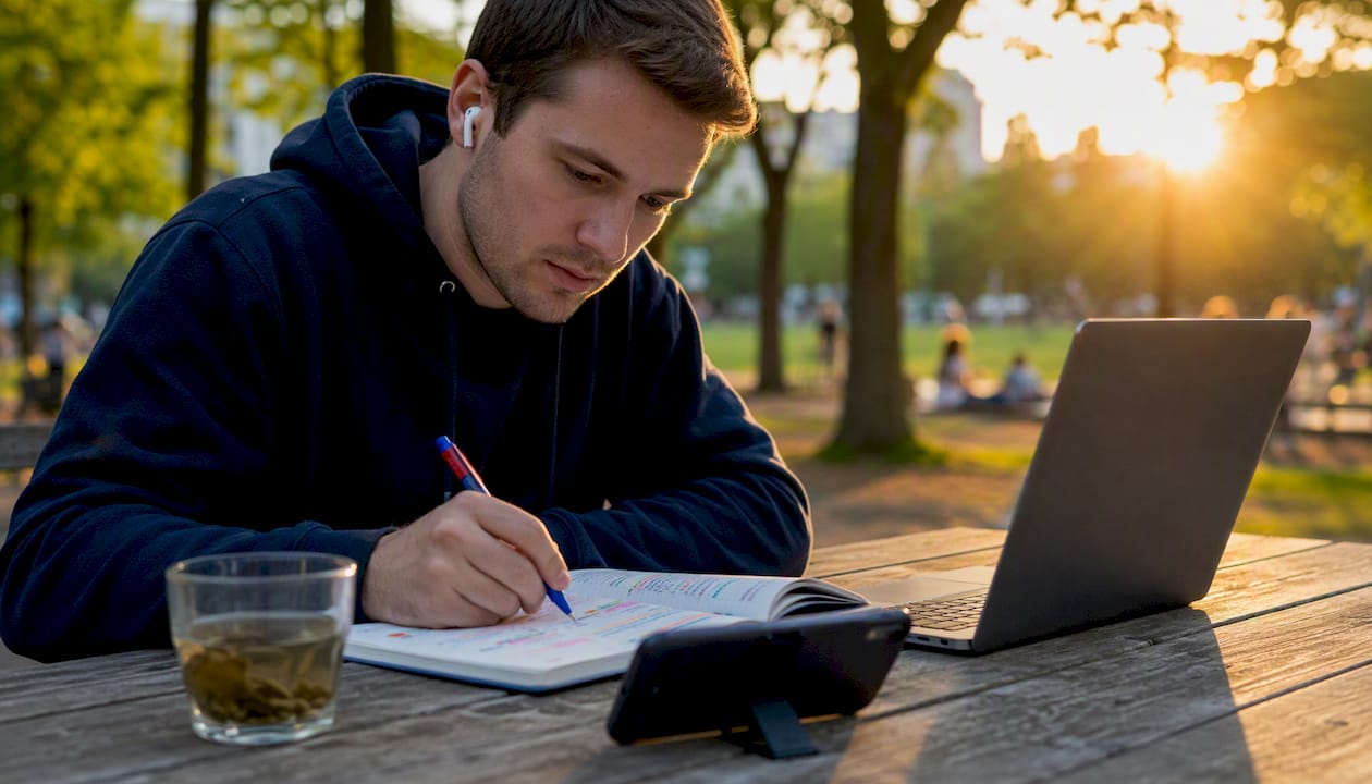 Language learner in live Mandarin tutoring session