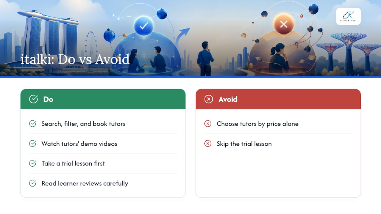 What italki offers for flexible Korean learning — overview diagram