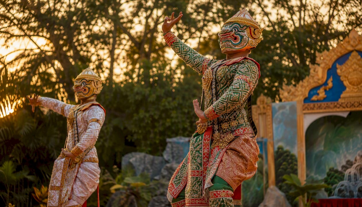 Thai Khon masked dance at temple