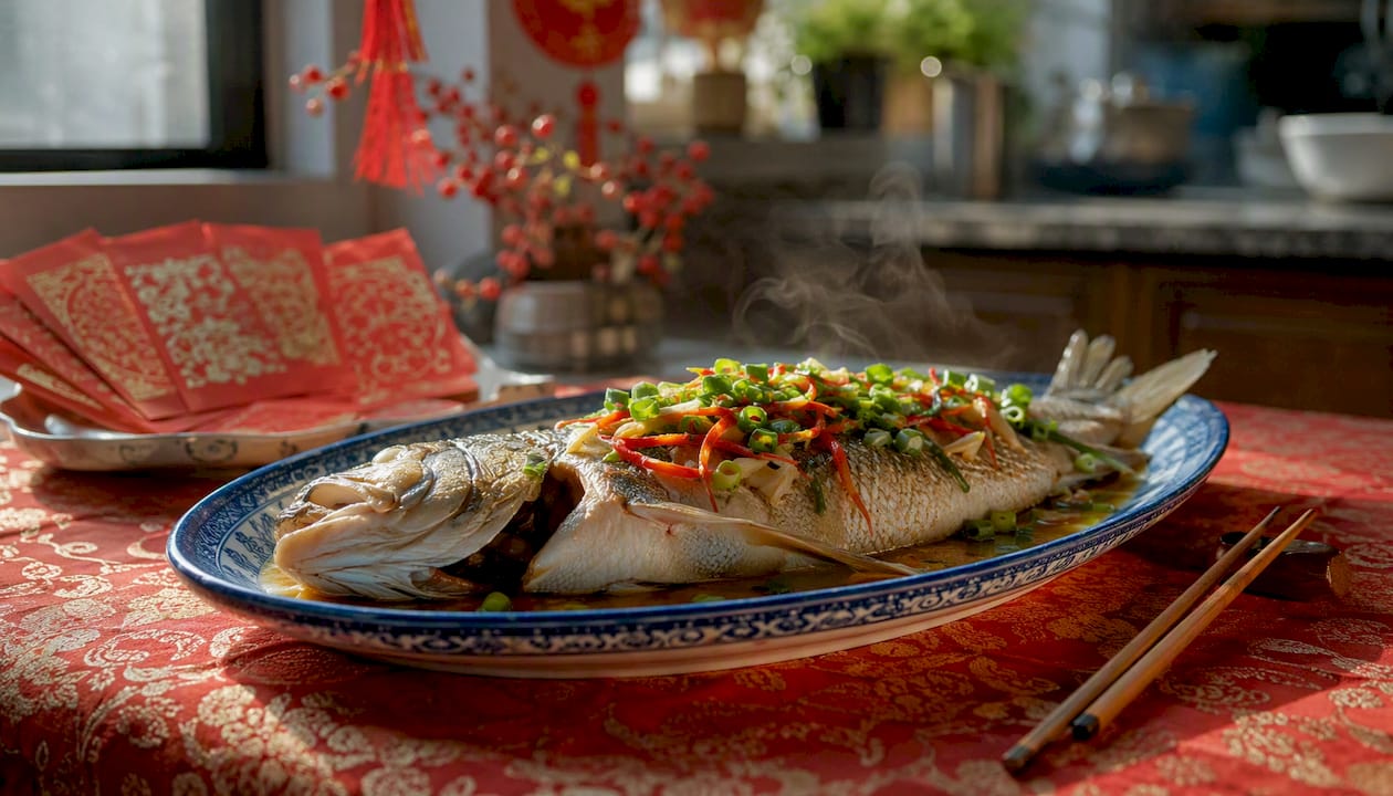 Traditional fish dish served for Chinese New Year
