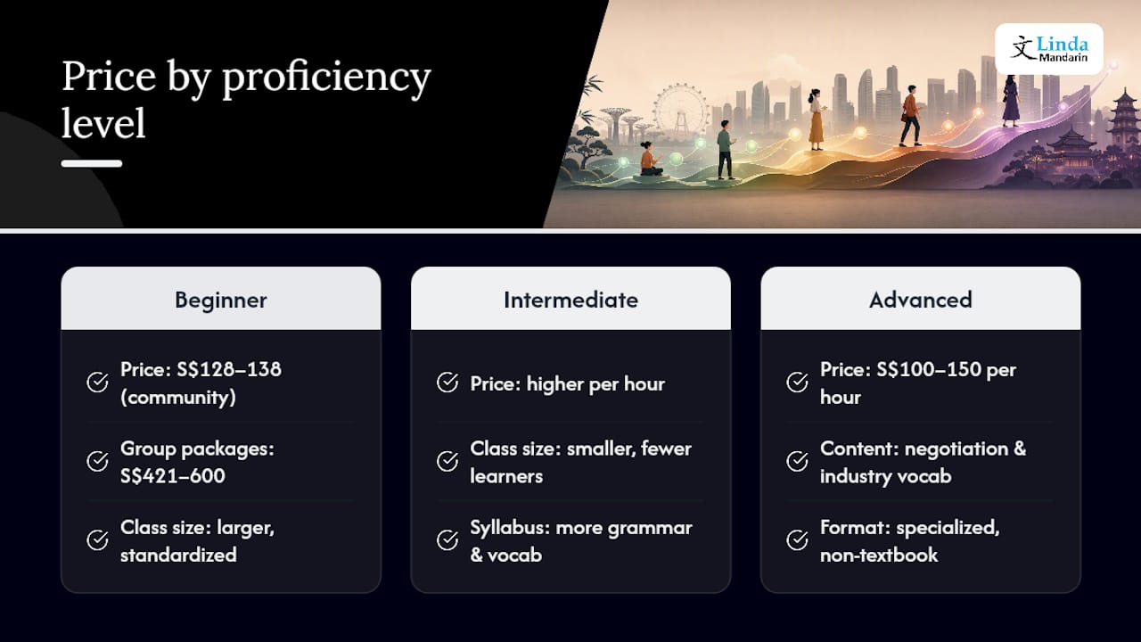 Beginner vs. Intermediate vs. Advanced: Where the Price Gap Comes From — overview diagram