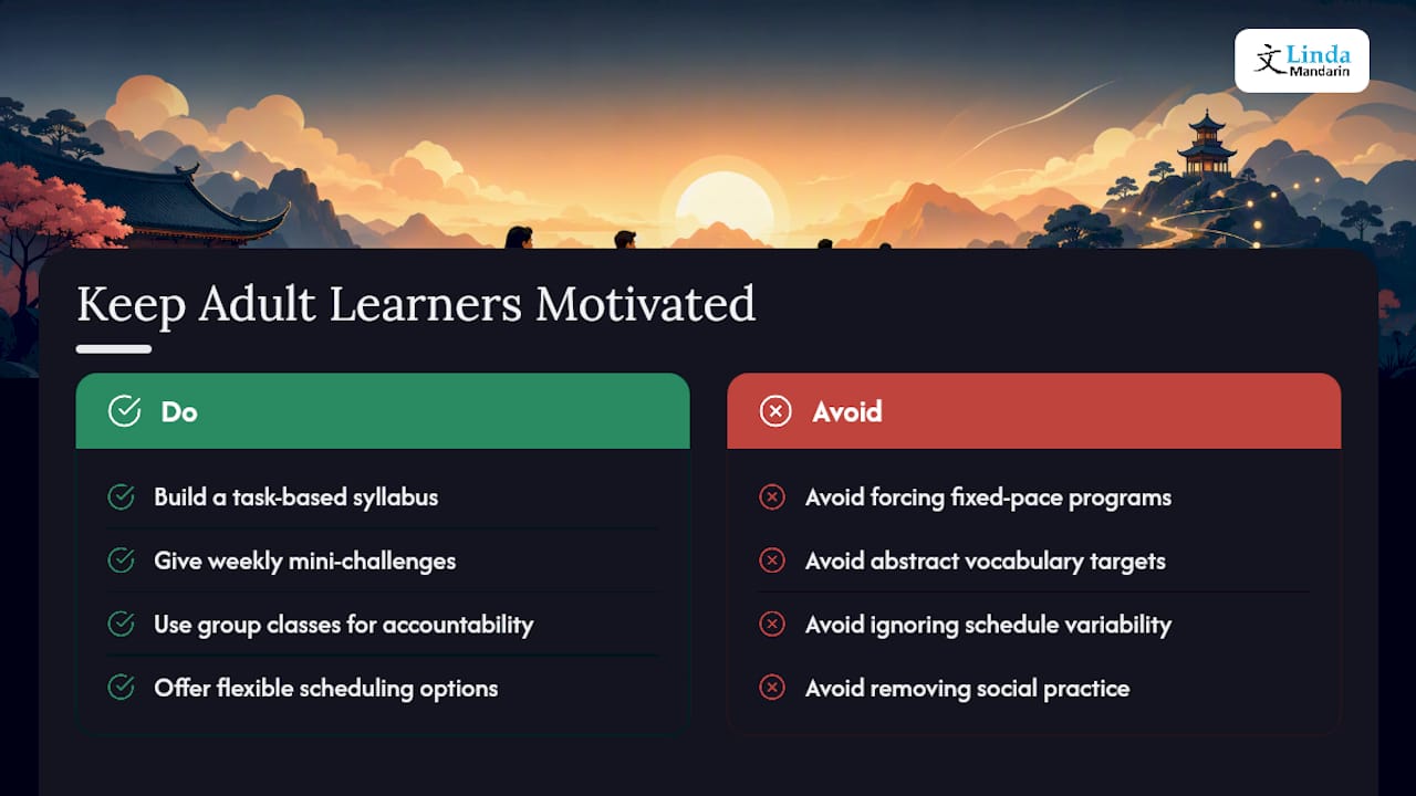 How Do You Keep Adult Learners Motivated? — overview diagram