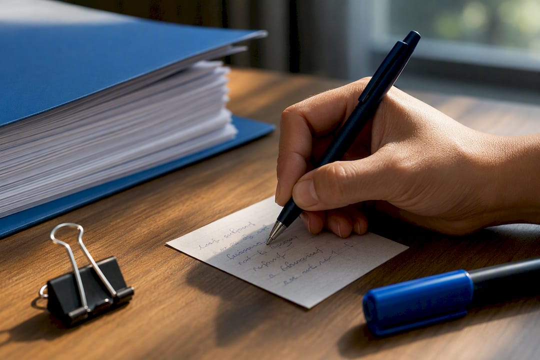 Handwriting a Thai office note