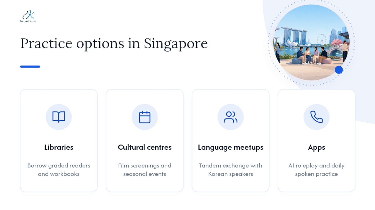 Where Else Can You Practice and Learn Korean in Singapore? — overview diagram