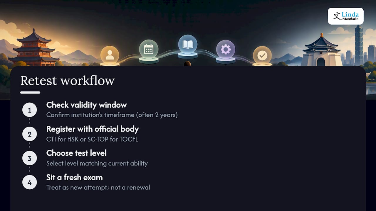 HSK and TOCFL retest workflow