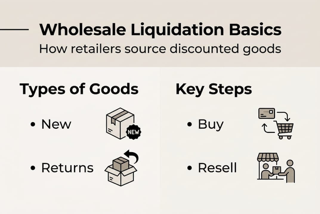 Infographic summarizing wholesale liquidation process