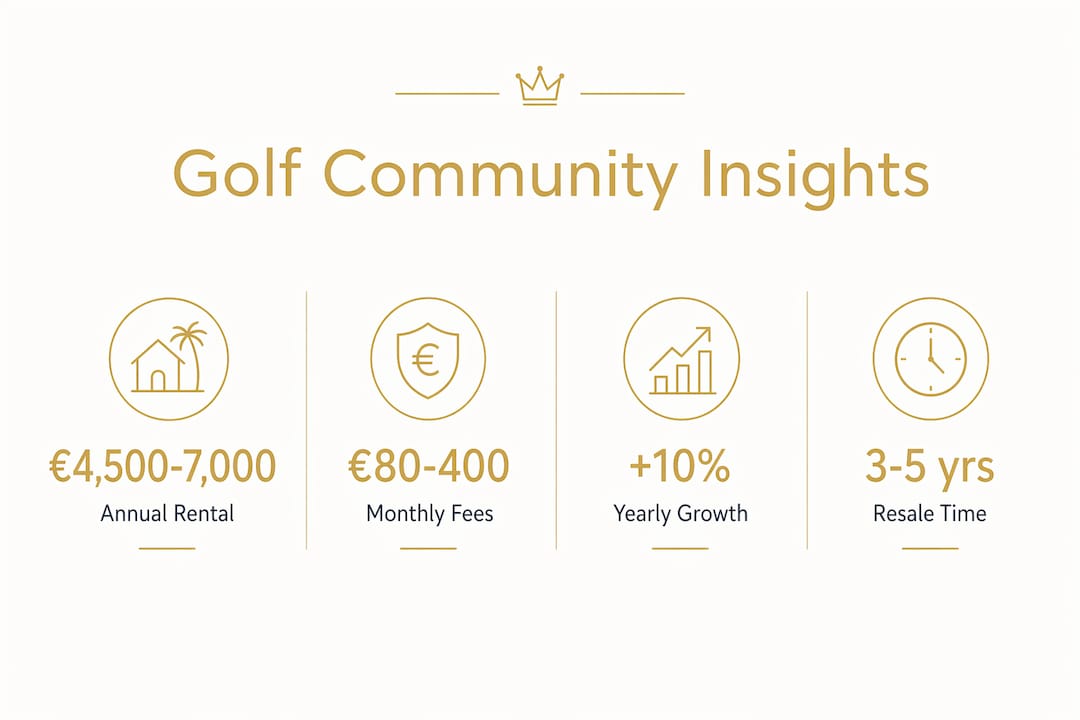 Infographic showing golf community residence investment statistics