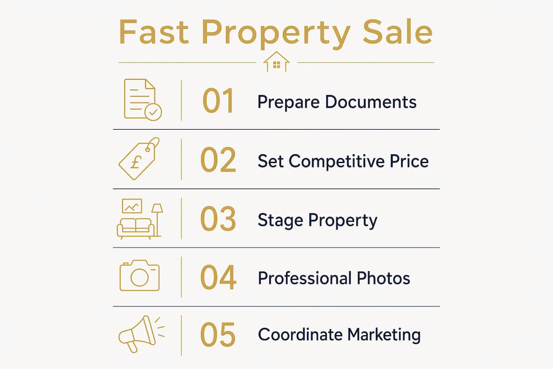 Infographic outlining fast property sale steps