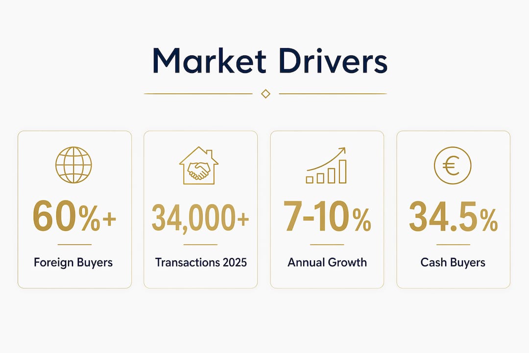 Infographic with key Costa del Sol market statistics