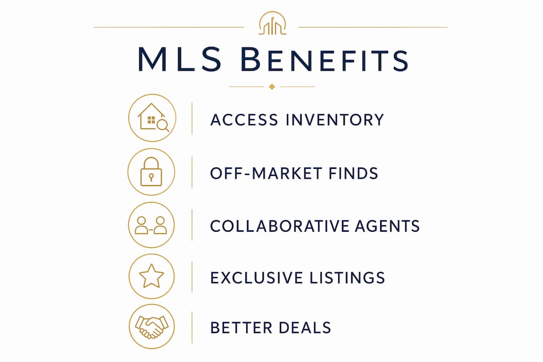 Infographic showing MLS benefits for buyers and investors