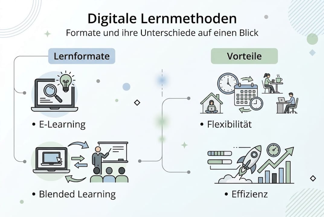 Infografik: Digitale Lernmethoden – Formate und ihre Vorteile