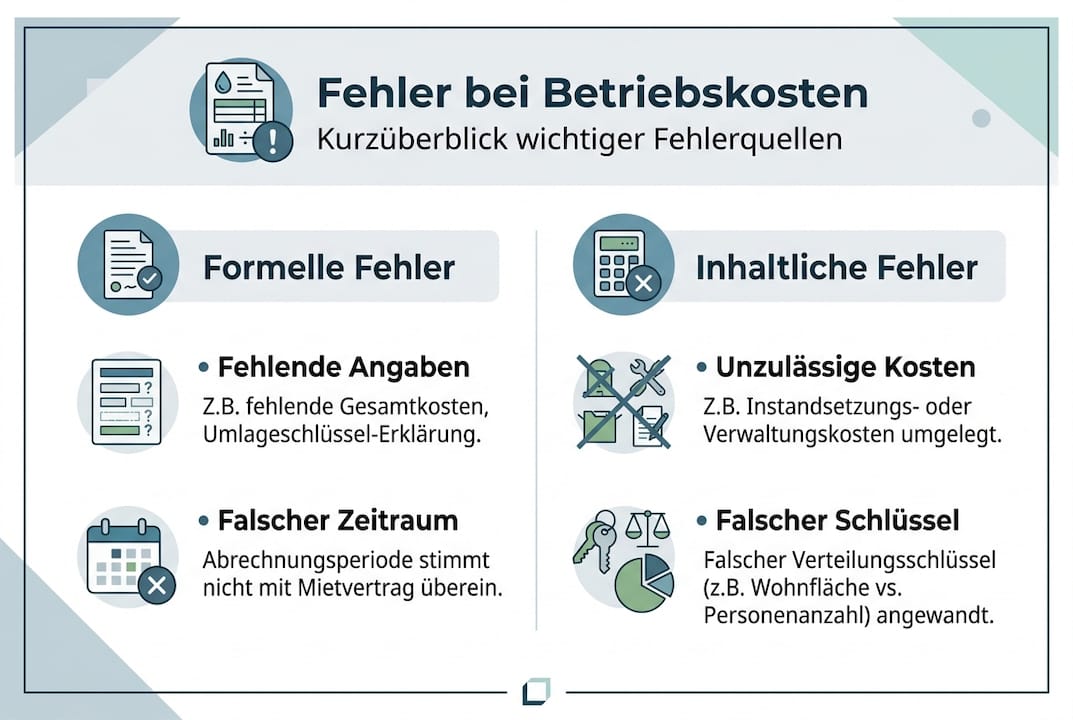 Infografik: Die häufigsten Stolperfallen bei den Betriebskosten